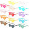 Mezzar Herz Brille, 14 Stück Randlose Retro Love Partybrillen, Herz Sonnenbrille Hippie Gläser Farbverlauf für Fotografie Party Hochzeit Karneval Fasching Halloween Festival Accessoires
