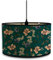 Morbuy Motivo Fiori Paralume Lampada in Bambu, Stile Vintage Diametro 30cm Paralume a Tamburo Paralume Lampada da Tavolo Paralume Lampada da Terra Moderno per Decorazioni (Ramo Di Fiori)