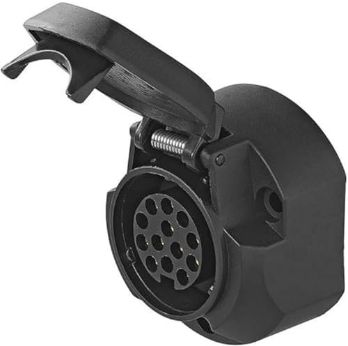 Ryme Automotive Base Spina Rimorchio Femmina 13 Poli con Coperchio - Connettore Europeo - Presa Spina Rimorchio - Connettore 13 Vie - Caravan 13 Pin