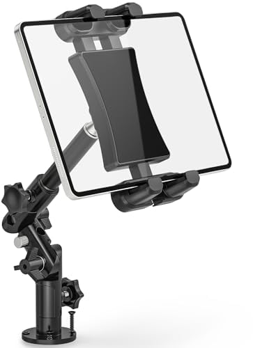 Karoten Tablet-Halterung, Tablet Halterung LKW mit 3 Abschnitten Metall Arme, Multi Winkel Einstellbar, iPad Halterung für Tablets und Telefone mit 4,7-13,5 Zoll Bildschirm