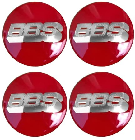 SenhE 4 Stück 60mm Abzeichen Radnabenkappen Radnaben-Zierkappen für BBS Anti Rost Autoteile dekorative Accessoires Nabendeckel Felgen Kappen,B