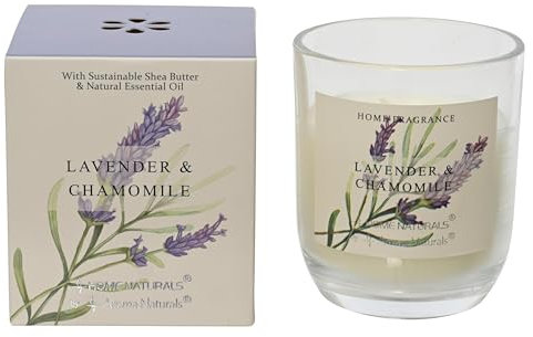 Duftkerze im Glas 9cm - Wachskerze mit Lavendel Kamille Duft - Kerzen aus Wachs als Entspannung Geschenk für Frauen - Tischkerzen Aromakerze für Hochzeit Ostern - Creme Weiß