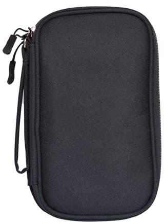 IRISOX Double-Layer Cable Organiser Bag for Travel Electronics - Water-Resistant Storage Pouch with Multi-Compartment for Chargers, Power Banks, USB Drives & Hard Disks (Black)