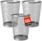 Waste Paper Bin - 12L Silver Colored Metal Office Bin for Office, Bedroom, Living Room or Kitchen Use (3 Pack)
