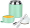 HOUSETEC Food Flask- 500Ml Thermo Food Flask with Foldable Fork and Spoon, Leak Proof Soup Flask for Adults, Food Flasks for Hot Food Portable Food Thermo with Handle for Indoors Outdoors