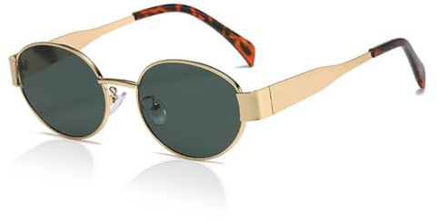 XITUADDA Ovale Damen Sonnenbrille Trendy Metall Retro UV400