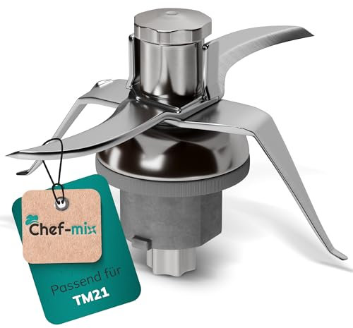 Chef-Mix Couteau TM21 Remplacement pour Couteau Thermоmix TM21 - Couteau Mélangeur pour Thermоmix Vorwerk TM21 - Couteaux Bimby TM21 en Acier inoxydable SUS420 Pièces de Rechange & Accessoires TM21