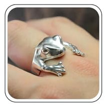 Yheakne Vintage 3D Frosch Silber Ring - Offener Frosch Tier Finger Ring & Knöchel Ringe - Punk Gothic Schmuck für Frauen