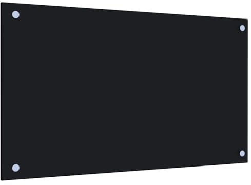 AUVYI Crédence de Cuisine en Verre Trempé - Protection Murale pour Cuisinière - 70 x 40 cm - Noir