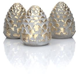 Tannenzapfen aus Beton | Herbstdeko | Weihnachtsdeko | optional z.B. mit Blattkupfer | Weihnachten | ab 4.99 Euro (5 Tannenzapfen, Gold, Hellgrauer Beton)