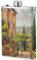 Thermosflasche aus 304 Edelstahl, 237 ml, Motiv: Italienische toskanische Druckerei, Flachmann aus PU-Leder