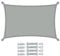 VOUNOT® Toldo Vela de Sombra Rectangular 3 x 2 m, Toldo Parasol Terraza Impermeable con Kit de Montaje, Gris