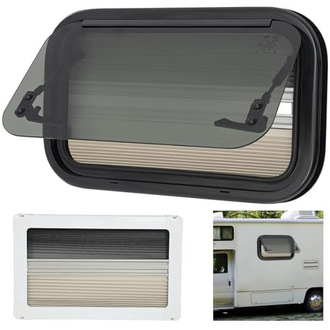 BJTDLLX Ventana de exhibición para autocaravana, 500 x 300 mm, incluye oscurecimiento, ventana lateral, ventana de exposición, ventana de empuje externo para RV, ventana de caravana plegable
