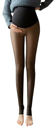 Collant Femme Polaire Grande Taille Collants de maternité Collants Opaques Chauds Leggings de Grossesse Solides Collants Thermo Leggings pour Femmes Enceintes Taille 6 Opaque (Grey, One Size)