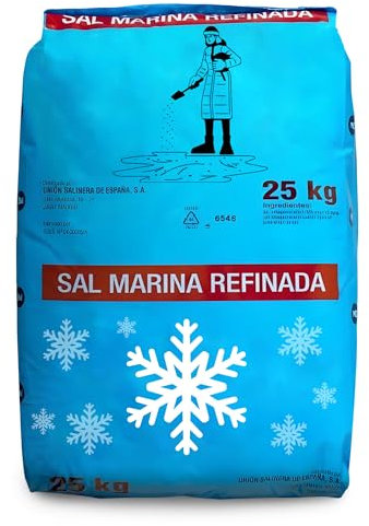 DECORESTOR Sal Especial Deshielo 25kg, Sal para Nieve y Hielo. Saco de Sal 25kg. Sal para Descongelar Suelos, Heladas, Caminos. Sal Marina Natural en Grano.