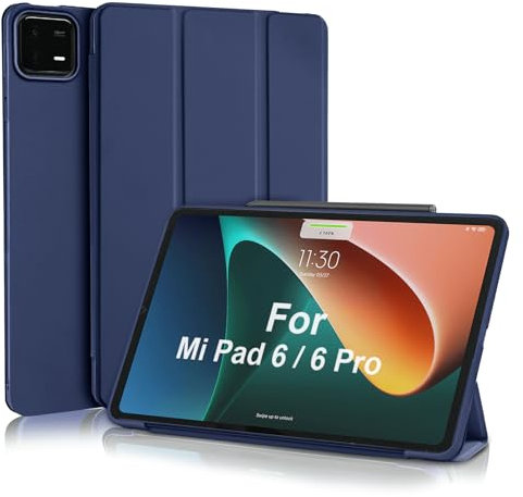 MuyDoux Custodia per Xiaomi Mi Pad 6/6 Pro 11 pollici 2023, Copertina Anteriore Liscia e Cover Retro Morbido, Auto Sonno/Veglia, Sottile e Leggera, Cover Mi Xiaomi Pad 6 / Mi Pad 6 Pro, Blu Scuro