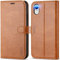 TUCCH Case for iPhone XR (6.1), Wallet Stand Phone Cover with[RFID Blocking][Kickstand][Shockproof Soft TPU][Card Holders] Magnetic PU Leather Flip Case Compatible with iPhone XR, Textured Brown