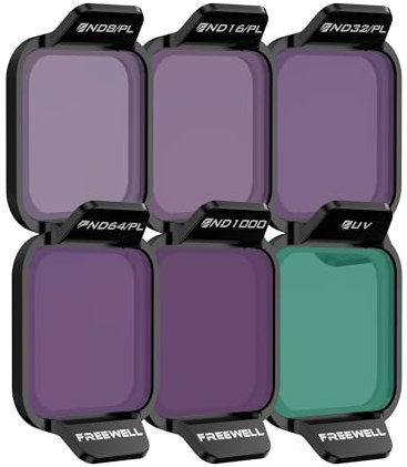 Freewell Bright Day Filter Kit für DJI Flip Drone – ND8/PL, ND16/PL, ND32/PL, ND64/PL, ND1000, UV zur Lichtsteuerung und Blendreduktion