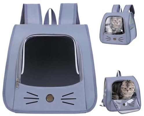 Zaino per Cani e Gatti,Zaino per Animali Domestici,Trasportino Zaino per Cani Gatti,Zaino Gatto per Viaggo e Campeggio,Trasportino Gatto,Per piccoli animali domestici come gatti e cani (blu)