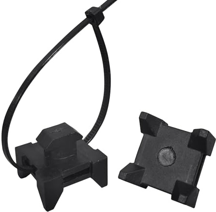 Abeicy 25 Pieces Plastic Cable Zip Tie Mounting Block, Cables Base Fixture, Wire Clips, Management Fastener for 40 Series Aluminum T-Slot Extruded Profiles