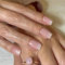 KQueenest Ombre Pink Press on Nails Short Square, French Tip False Nails Short Coffin, Glossy Natural Small French Fake Nails Set, Reusable Gel Stick on Nail for Women Daily Wear 24 Pcs