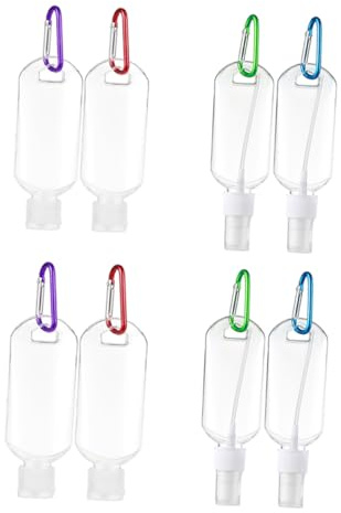 BESTYASH 8pièces Bouteilles De Voyage Transparentes Avec Contenants Pour Gel Shampoing Et Parfum Étanches Et