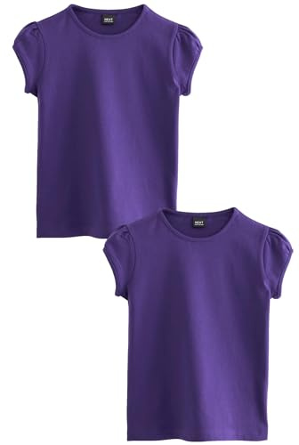 NEXT Mädchen T-Shirts mit Puffärmeln, 2er-Pack Lila 116-