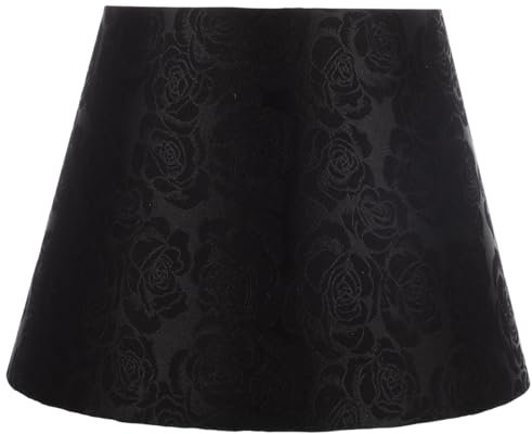 LIFKOME Pantalla de lámpara bordada tonos de lámpara hogar lámpara de dormitorio oriental azul floral pantalla de lámpara decorativa sombra de lámpara de arte de tela hierro forjado Negro