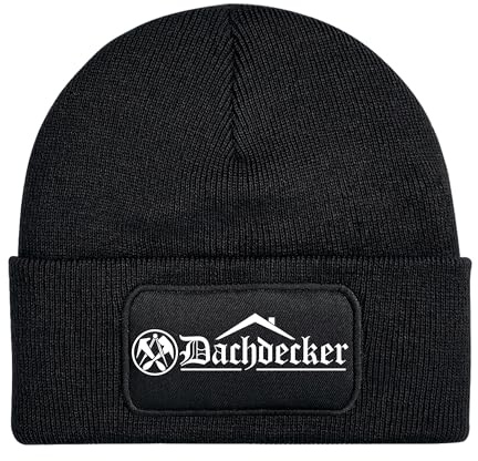 UGLYSHIRT Dachdecker Mütze | Strickmütze – Handwerk BAU Zunft Unisex Wintermütze | Patch Beanie