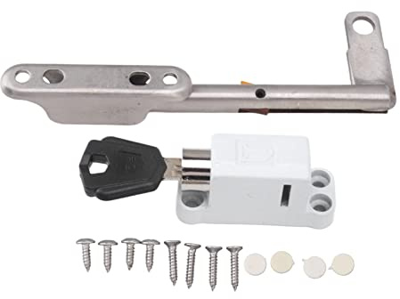 Hapivida Fenstersicherheitsriegel, Fenstersicherung Fensterverriegelung Anti Diebstahl Schutz 12cm, Windschutz Diebstahlschutz Sicherheitsabstand Belüftung, Verstärkter Edelstahl 1