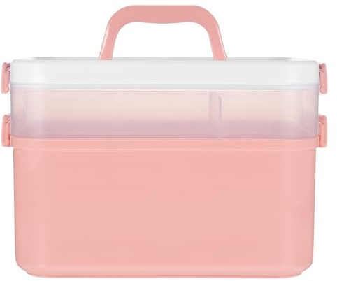 Pink Pp Handheld Nail Polish Storage Box for Nail Art Supplies