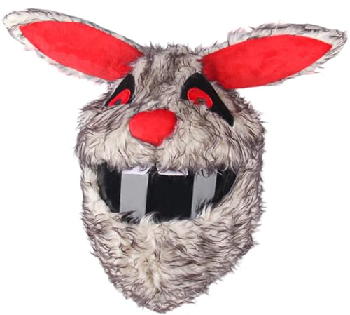 Grtheenumb Motorradhelm-Abdeckungen, Motorrad-Helmabdeckung, Flauschige Plüsch-Cartoon-Teufel-Kaninchen-Abdeckung für Vollgesichts-Kopfbedeckung, Schutzzubehör für Partys, den täglichen Gebrauch