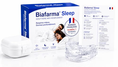 Orthèse Anti-Ronflement – Gouttière Mandibulaire Réglable Biafarma® | AirFlow Tech™ : avancée mandibulaire réglable, matériau médical sans BPA et étui premium inclus.