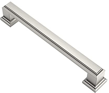 Alzassbg 10 Pack Brushed Satin Nickel Cabinet Pulls, 5 Inch(128mm) Hole Center Cabinet Handles Kitchen Pulls for Cabinets and Drawer AL3071SN