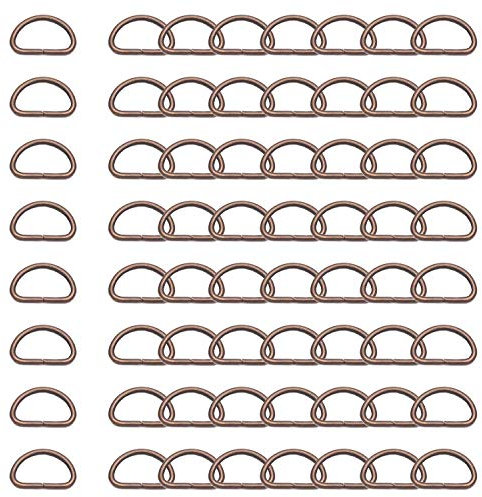 WedDecor 15mm Antiker Messing D-Ringe für Verschluss Gurtband, Basteln, Haustier Halsbänder, Verstellbar Reparatur Beutel, 10 Stk. - Kupfer, 20mm