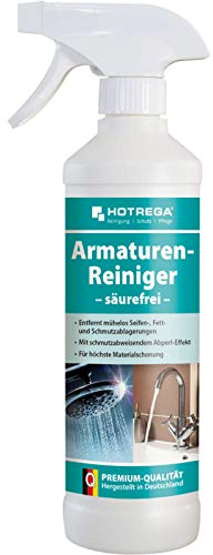 HOTREGA Armaturen-Reiniger säurefrei 500 ml, Badreiniger, Küchenreiniger, Abperleffekt,