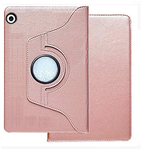 Huawei MediaPad T3 10 Case Cover, PU Leather Folio Case Cover for Huawei MediaPad T3 9.6-Inch IPS LCD Tablet with Stand Function, Lightweight tablte case (Rose Gold)