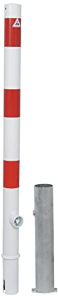 Absperrpfosten, herausnehmbar per Dreikantverschluss, zum Einbetonieren, aus Stahlrohr Ø 60 mm, verzinkt und beschichtet, Überflur 900 mm