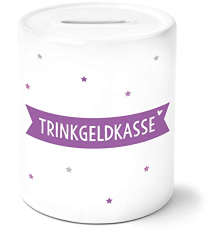 OWLBOOK Trinkgeld Kasse Spardose Personalisiert mit Namen Deko Idee optimal für Cafes Restaurants Bars zur Einweihung