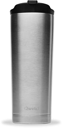 QWETCH - Travel Mug Isotherme - Inox 470ml - Thermos Café & Thé en Inox - 6h Chaud et 12h Froid - Sans BPA, Étanche, Mug de voyage