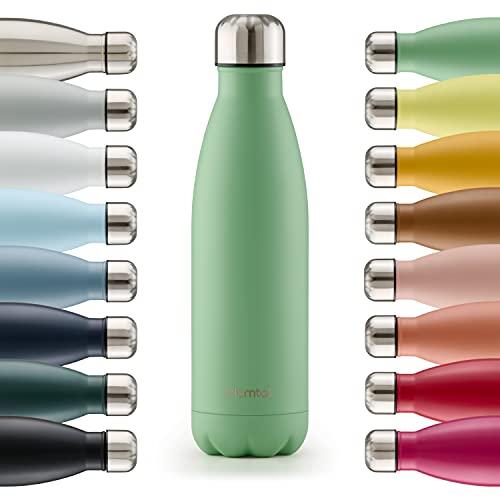 Blumtal Trinkflasche 500 ml Edelstahl - auslaufsichere Isolierflasche - BPA-freie Trinkflasche kalt & warm - doppelwandige Insulated Bottle - rostbeständige Isolierflasche Summer Green - Grün
