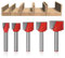 WSOOX 5-teiliges Oberfräsen-Bit-Set, 6 mm Schaft, 10 mm/13 mm/16 mm, 18 mm/20 mm, Hartmetall, gerade Schnitt