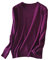 BeerMmay Maglione da Donna in Cashmere Pullover O-Collo a Maniche Lunghe Maglione Lavorato a Maglia, Viola, XL