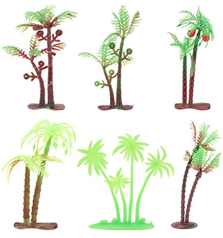 Abaodam Miniatur-kokosnussbaum Aus Kunststoff Für Aquarien Wohnmöbel Und Schreibtischdekoration Baumarten in Verschiedenen Natürliche Grüne Farbe Für Realistische DIY-landschaftsarbeiten