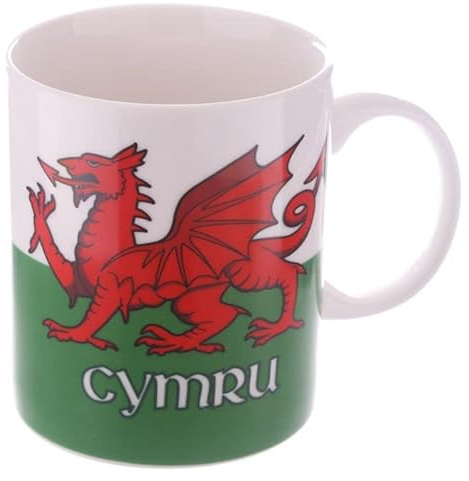 Caribou Living Taza de la bandera del dragón de Gales Cymru para bebidas calientes, café, té, chocolate caliente, 1 taza