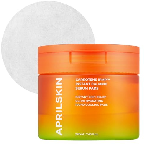 Aprilskin Carrotene IPMP™ Instant Calming Serum Toner Pads | 5-minütige kühlende Serum-Pads | vegan, tierversuchsfrei | nicht komedogen | Toner-Serum-Sheet Maske All-in-One | Koreanische Hautpflege,