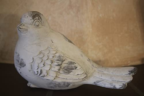 EXNER Vogel Valo aus Polyresin, Farbe Creme/weiß, 20x11,5x12,5 cm, Gartendeko Vogel