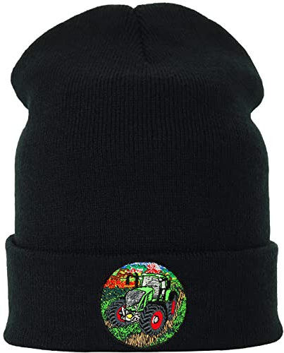 EXPRESS-STICKEREI Lustige Strickmütze - Warme Wintermütze mit Motiv Traktor - Strickmütze - Beanie für Damen und Herren - Unisex Wollmütze - Tiermotiv Haube mit Spruch
