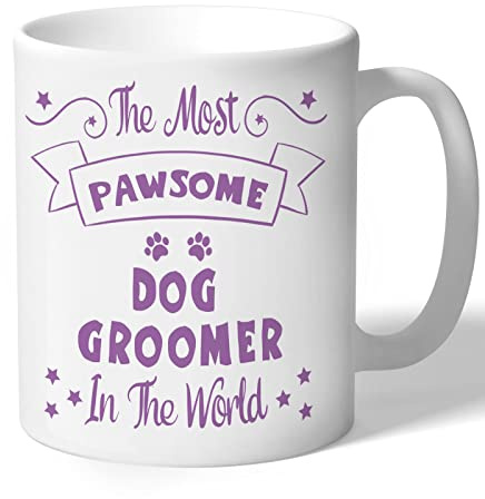 Dog Groomer Mug - Pawsome - Dog Groomer Gifts (Lilac Print)