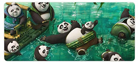 Tastatur-Mauspad Kungfu Panda 3D-gedrucktes Spiel Büro dickeres Mauspad Arbeit Gaming Büro Zuhause extra große rutschfeste Basis vernähte Kanten 40x90 cm